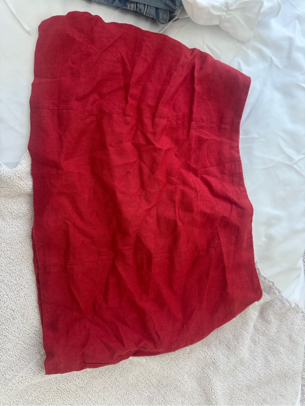 Reformation linen red skirt